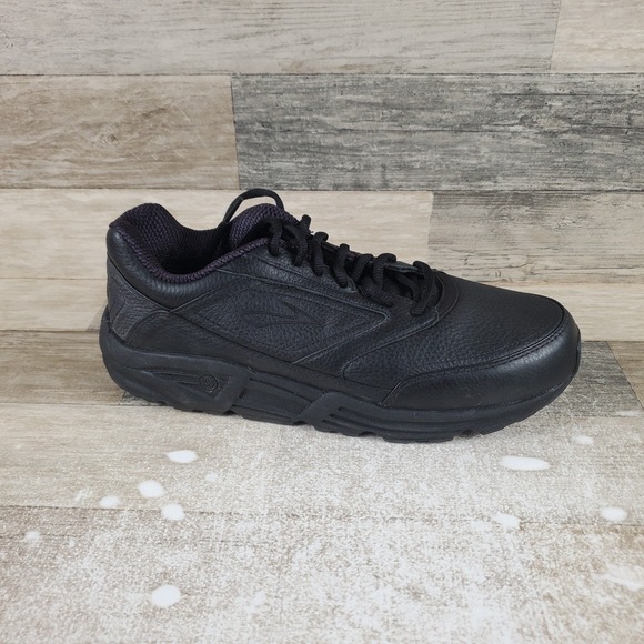 Brooks Addiction Walker Womens Shoe Sz 12 B Walking Black Grain Leather Sneakers